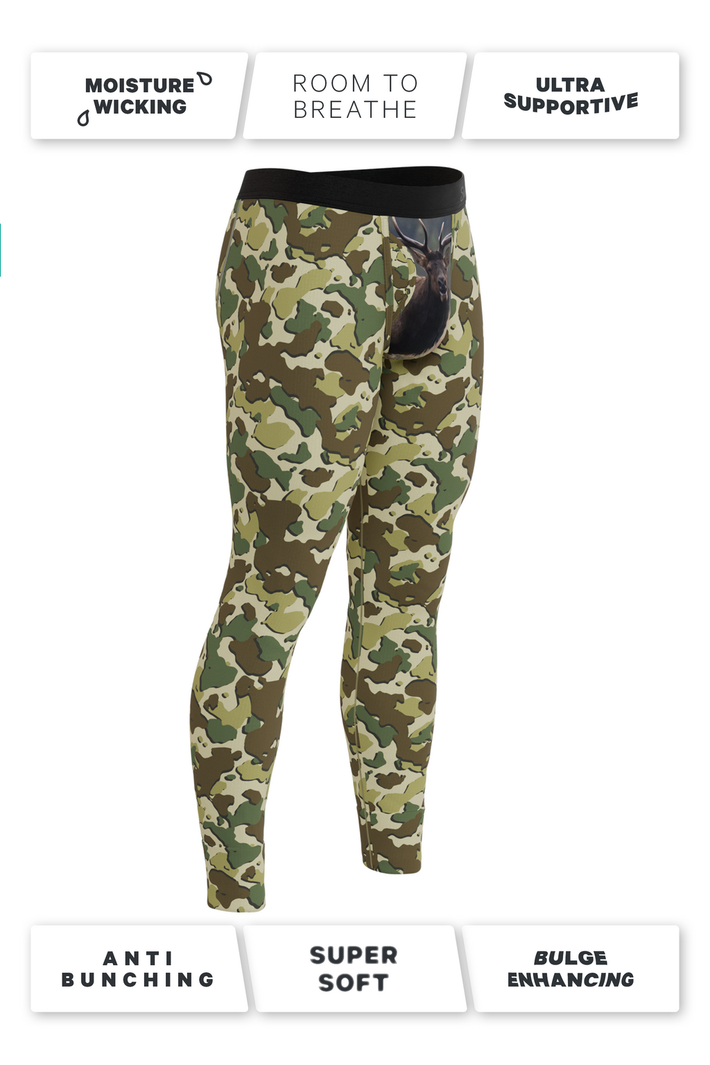 The Welcome Elk | Hunting Camoflauge Ball Hammock® Long Johns - Shinesty
