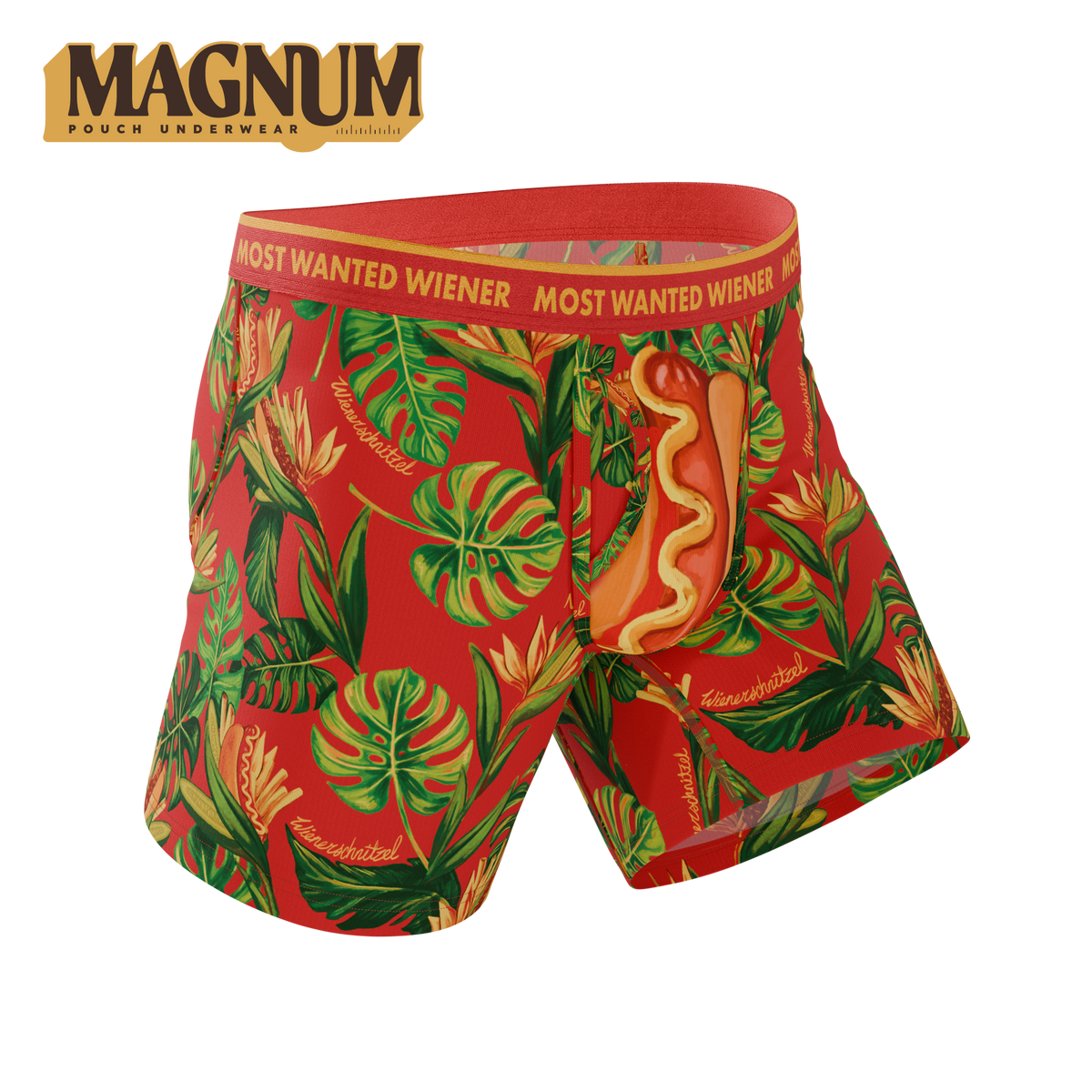 The Wiener In Paradise | Shinesty X Wienerschnitzel Tropical Ball Hammock® Magnum Big Pouch Underwear - Shinesty