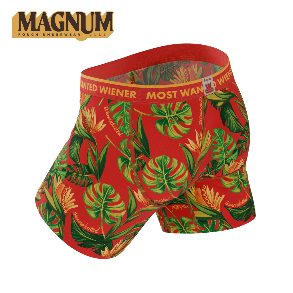 The Wiener In Paradise | Shinesty X Wienerschnitzel Tropical Ball Hammock® Magnum Big Pouch Underwear - Shinesty