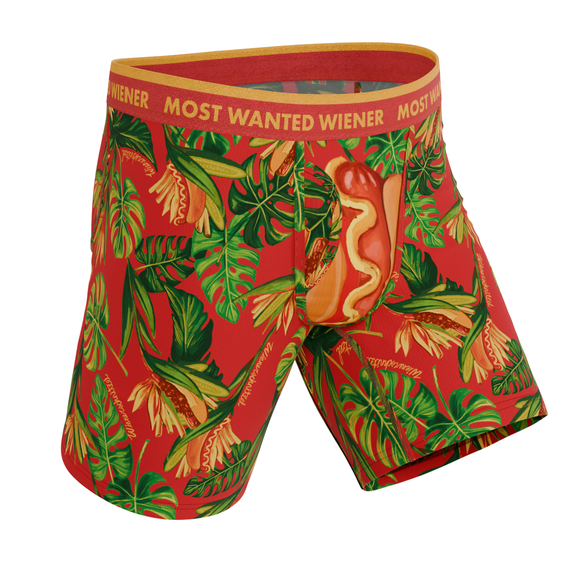 The Wiener In Paradise | Shinesty X Wienerschnitzel Tropical Ball Hammock® Boxer - Long Leg - Shinesty