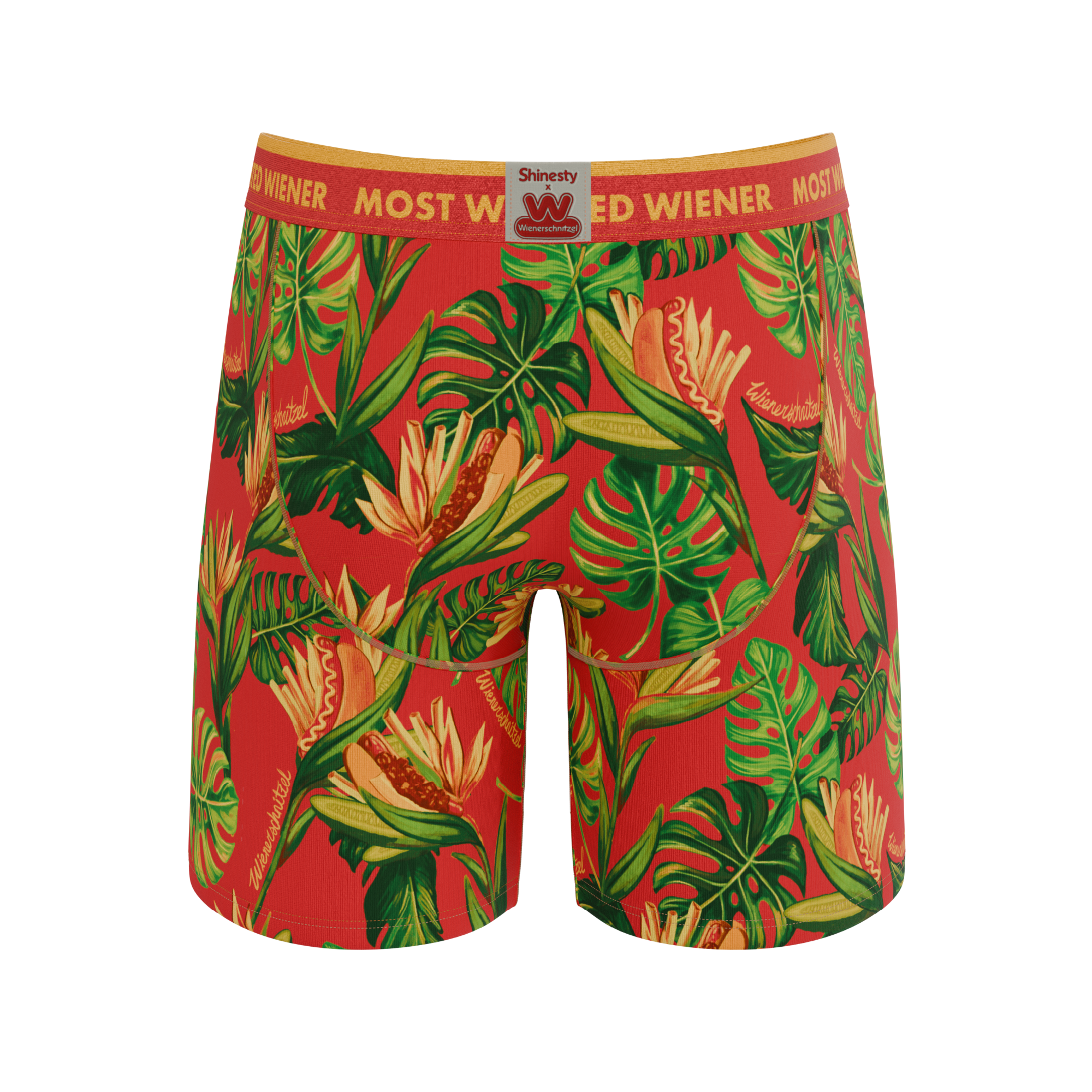 The Wiener In Paradise | Shinesty X Wienerschnitzel Tropical Ball Hammock® Boxer - Long Leg - Shinesty