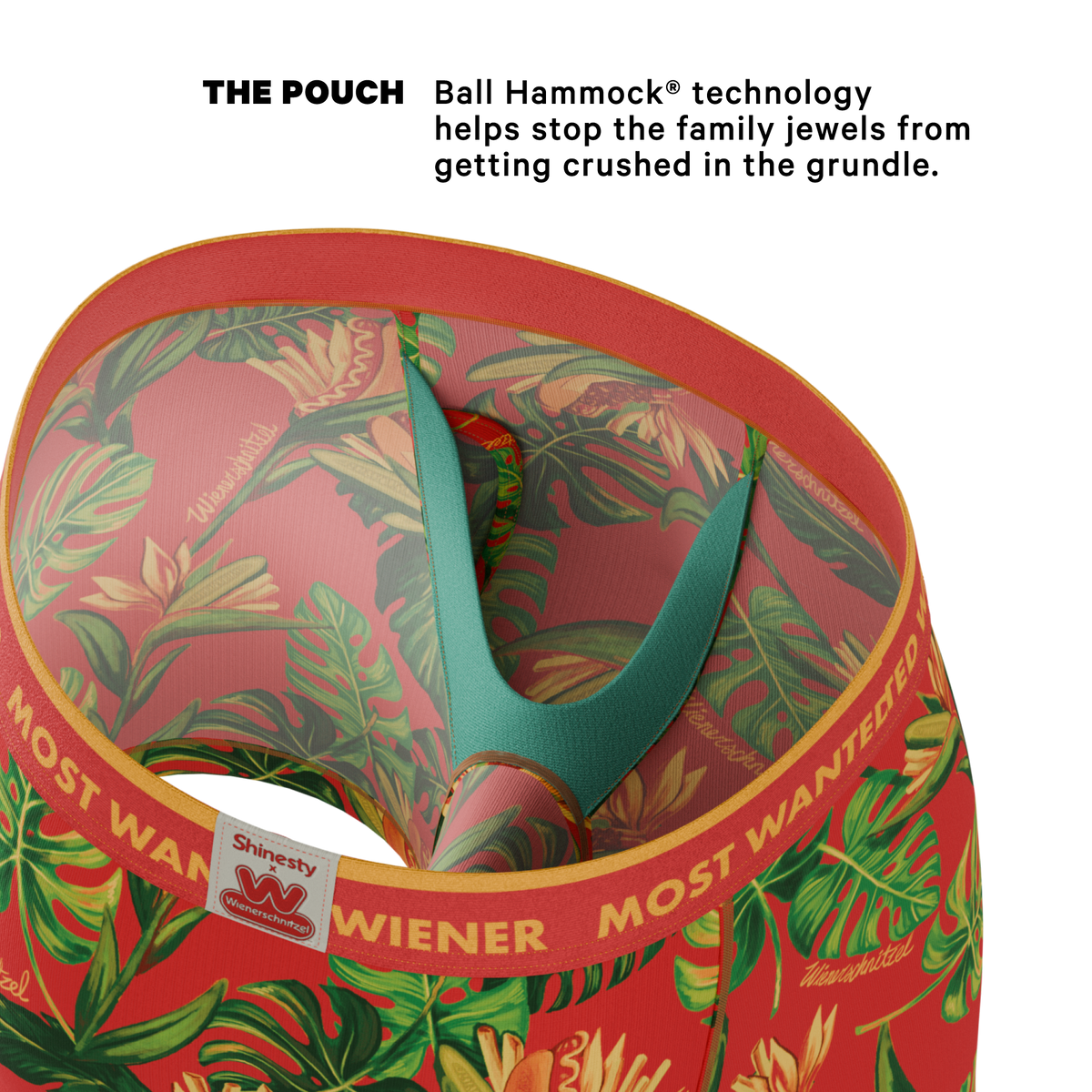 The Wiener In Paradise | Shinesty X Wienerschnitzel Tropical Ball Hammock® Pouch Underwear With Fly - Shinesty