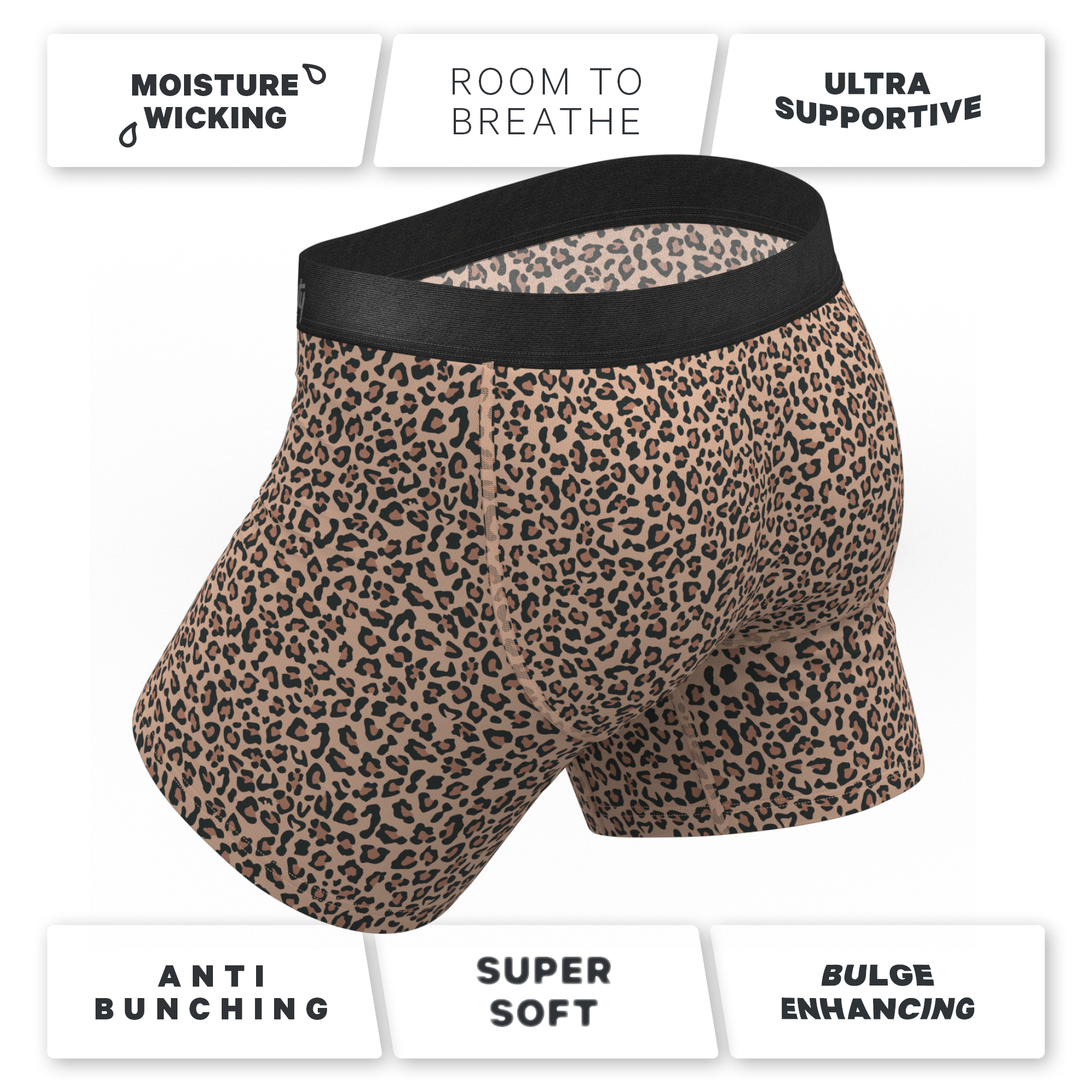 The Wild Cat | Leopard Print Ball Hammock® Pouch Underwear With Fly - Shinesty