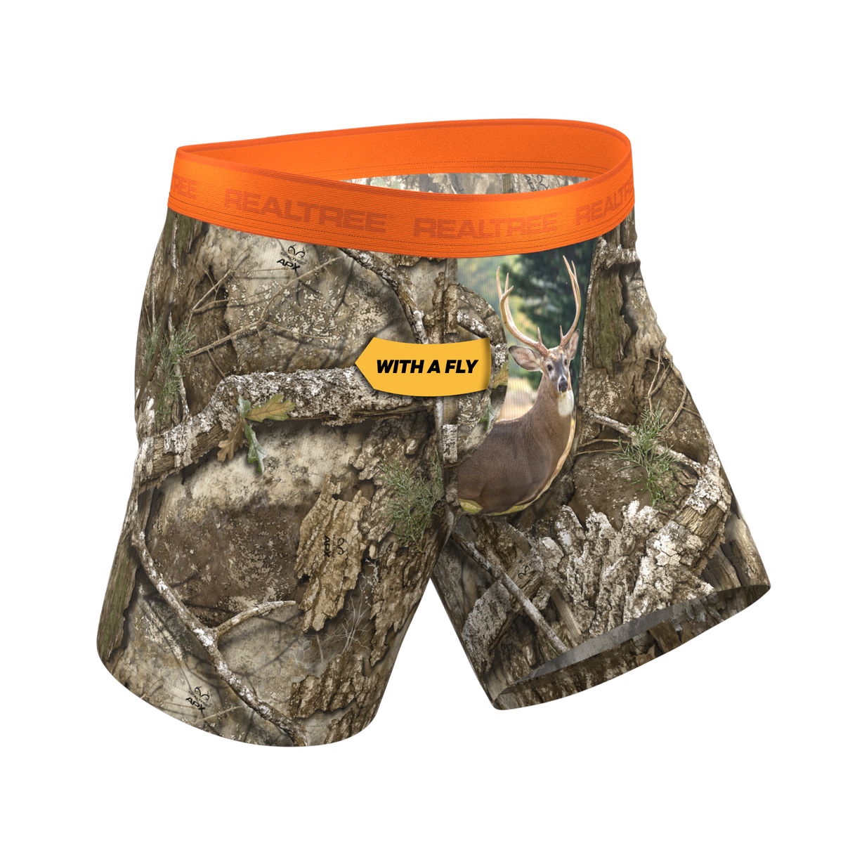 The Wild Game | Realtree x Shinesty Neon Orange Ball Hammock® Pouch Underwear With Fly - Shinesty