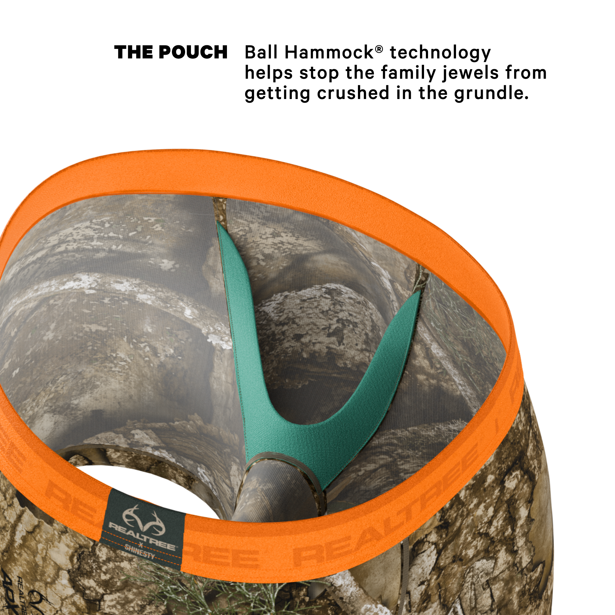 The Wild Game | Realtree x Shinesty Neon Orange Ball Hammock® Pouch Underwear - Shinesty