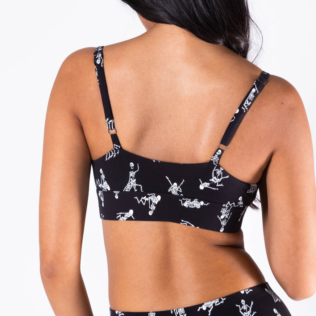 The Bare Back Bones | Glow in the Dark Skeletons Boob Hammock™ Scoop Bralette - Shinesty