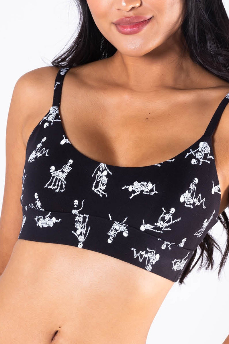 The Bare Back Bones | Glow in the Dark Skeletons Boob Hammock™ Scoop Bralette - Shinesty