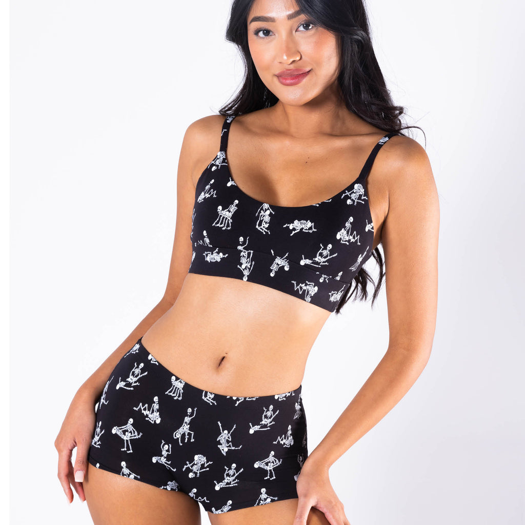 The Bare Back Bones | Glow in the Dark Skeletons Boob Hammock™ Scoop Bralette - Shinesty