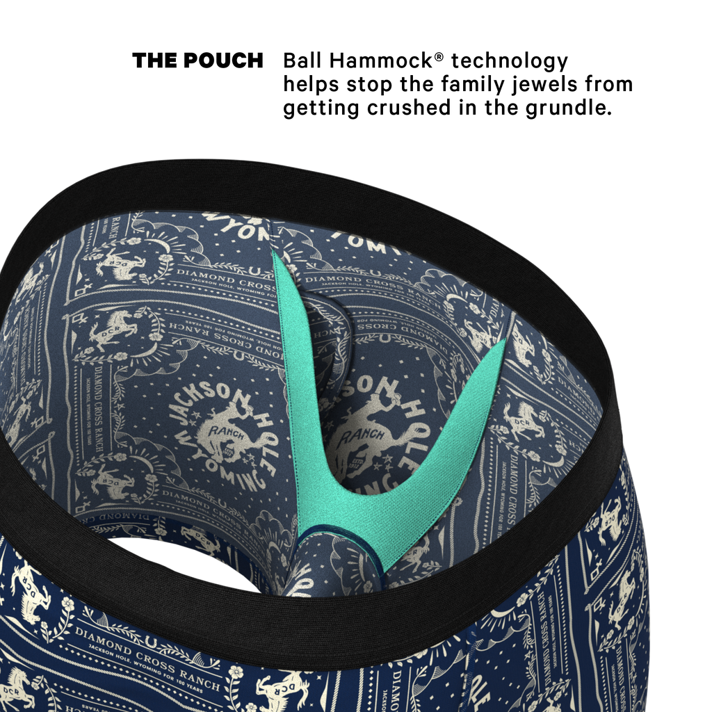 The Wrangle 'Em | Blue Bandana Shinesty x Diamond Cross Ranch Ball Hammock® Pouch Underwear With Fly - Shinesty