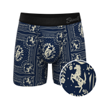 The Wrangle 'Em | Blue Bandana Shinesty x Diamond Cross Ranch Ball Hammock® Pouch Underwear With Fly - Shinesty