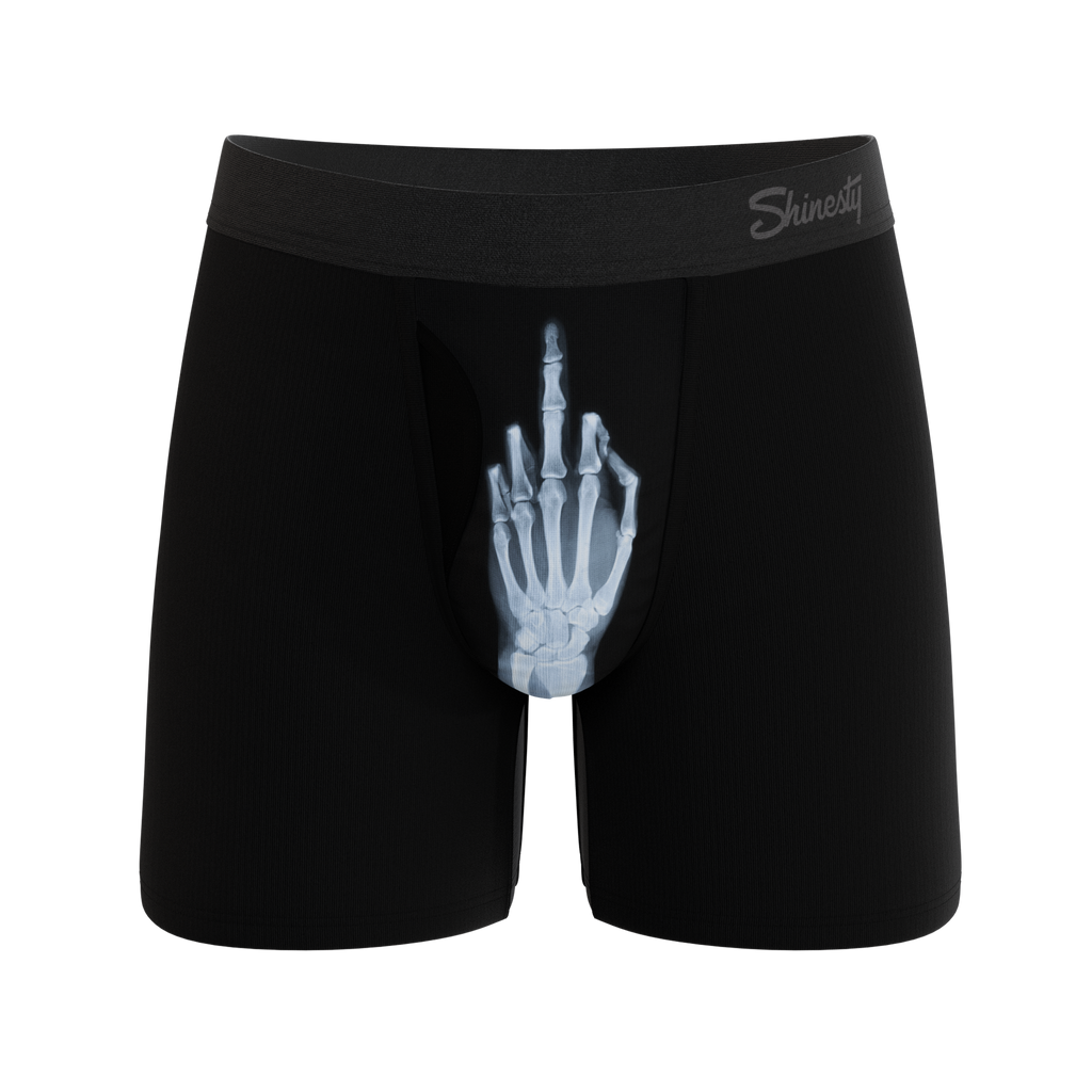 The XXX Ray | Middle Finger X Ray Ball Hammock® Pouch Underwear With Fly - Shinesty