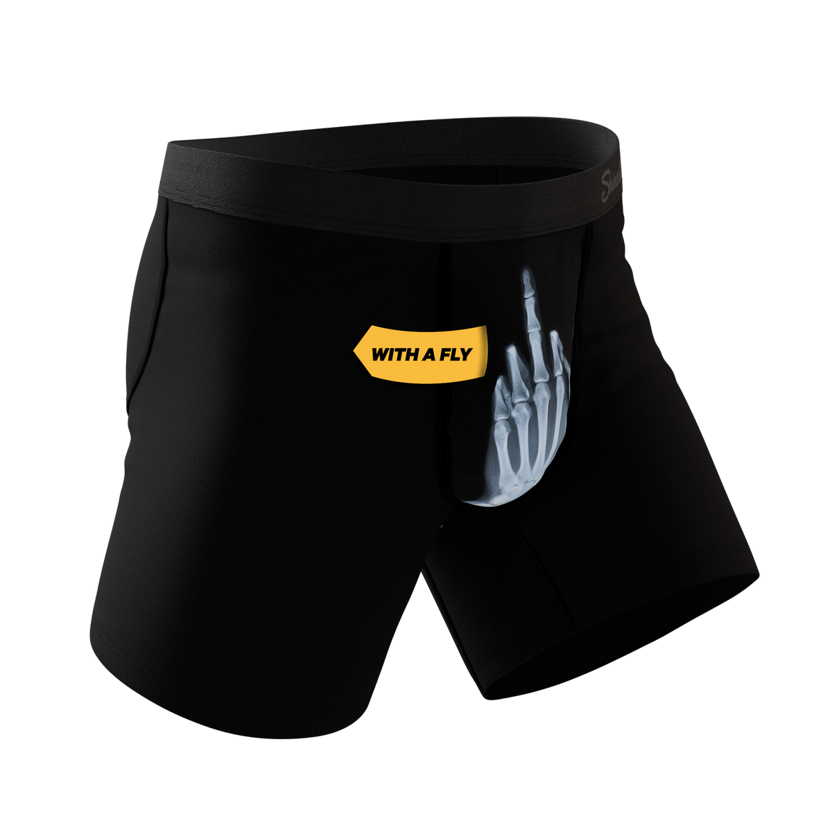 The XXX Ray | Middle Finger X Ray Ball Hammock® Pouch Underwear With Fly - Shinesty