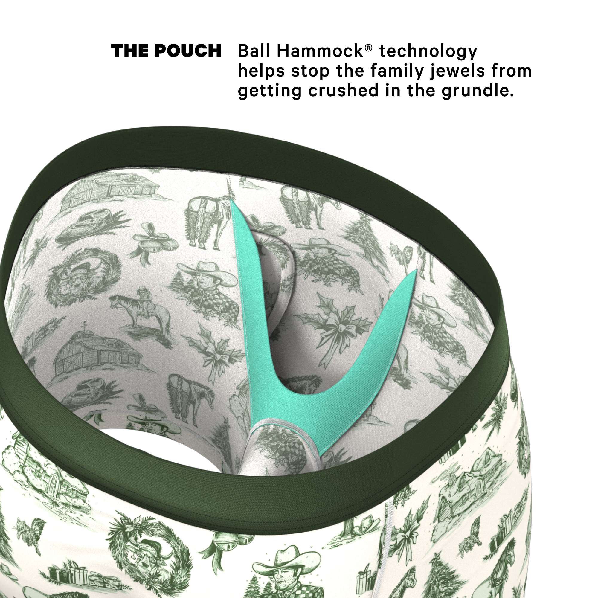The Western Wonderland | Western Toile Ball Hammock® Pouch Underwear With Fly - Shinesty