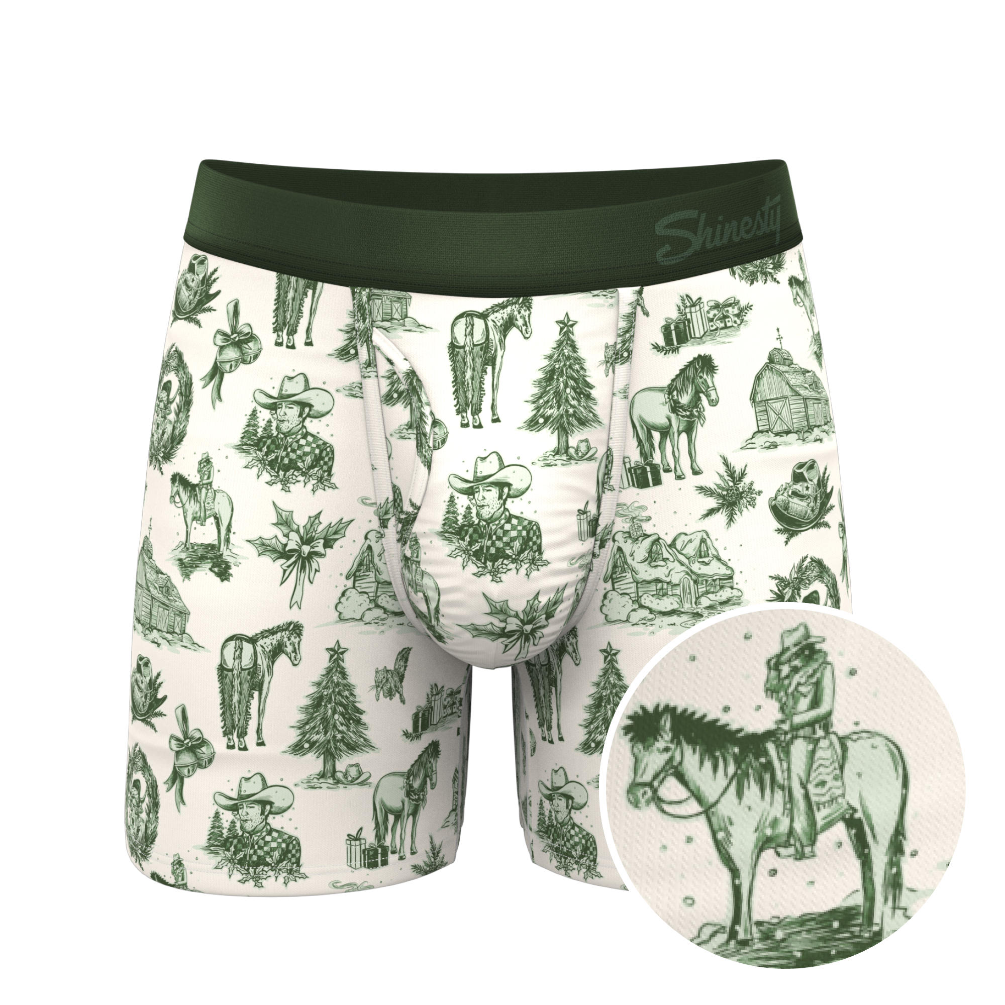 The Western Wonderland | Western Toile Ball Hammock® Pouch Underwear With Fly - Shinesty