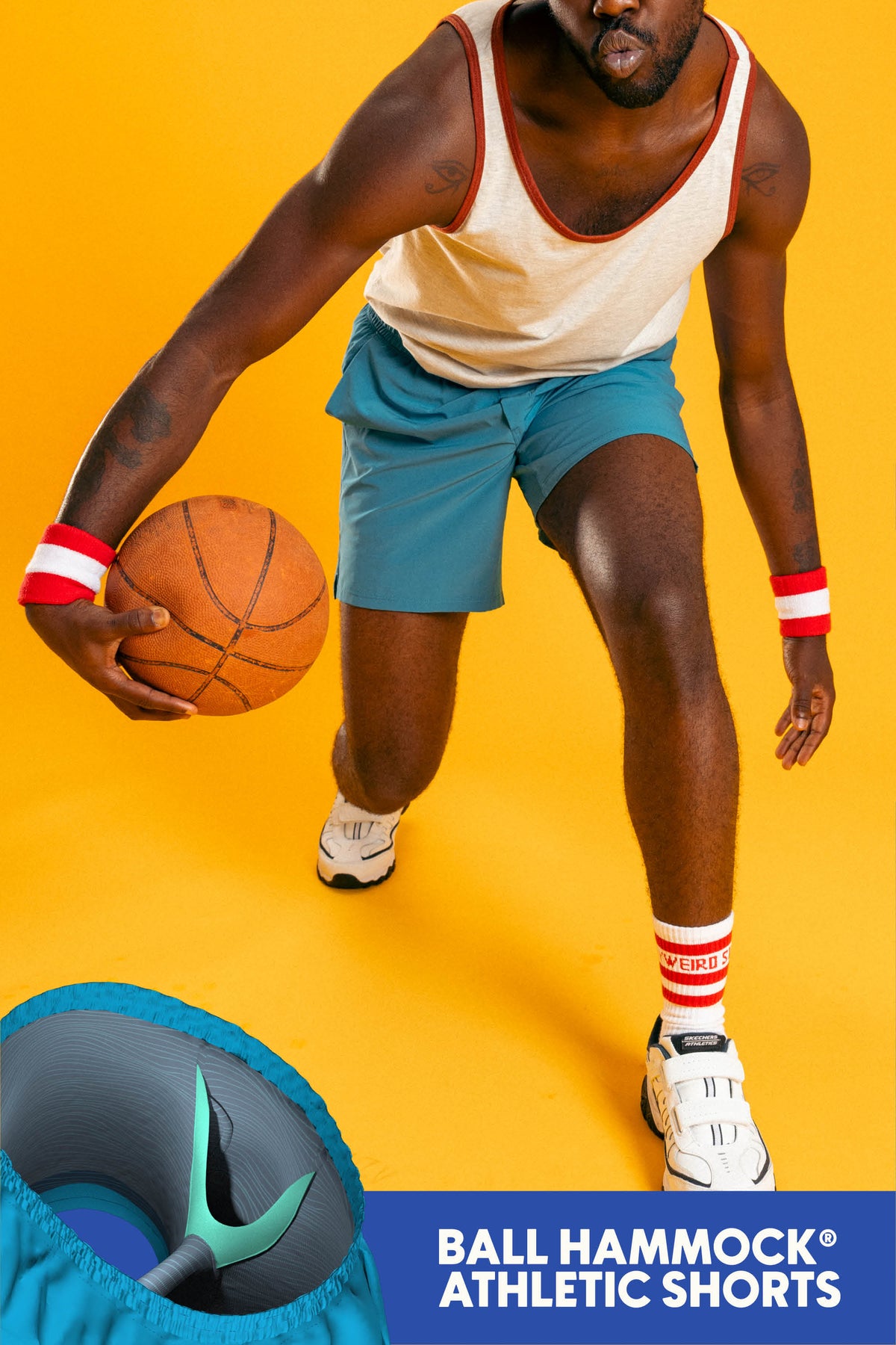 The Pick-up Game | Tonal Blue Ball Hammock® 7 Inch Athletic Shorts - Shinesty