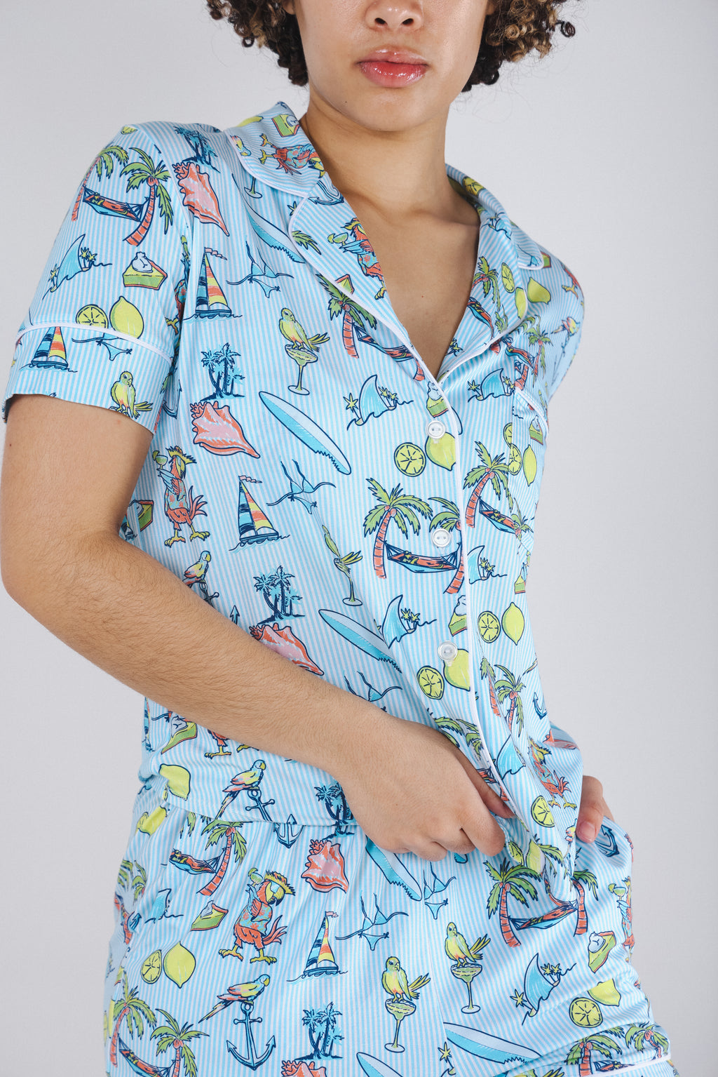The Boat Drinks | Shinesty x Margaritaville® Button Down Short Pajama Set - Shinesty