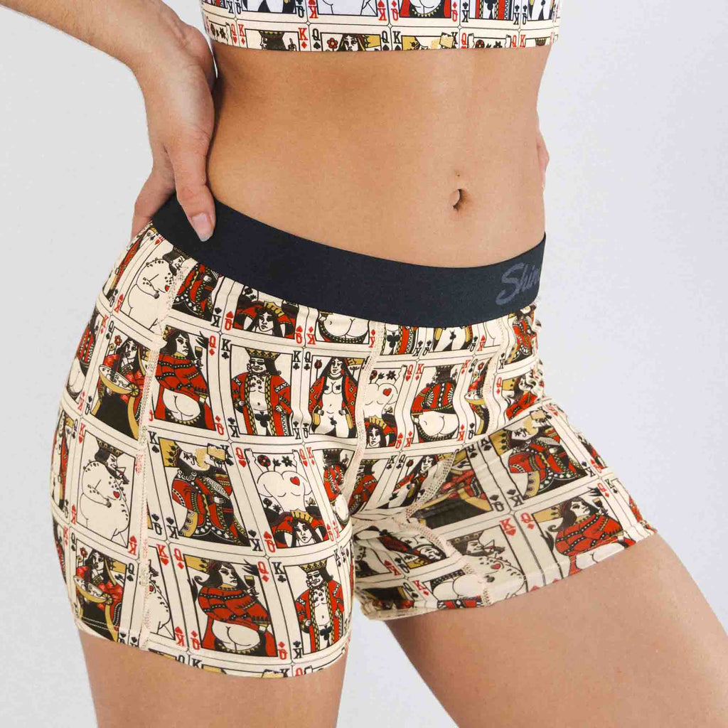 The Bottomless Blackjack | Vintage Playing Cards Women’s Boxers - Shinesty