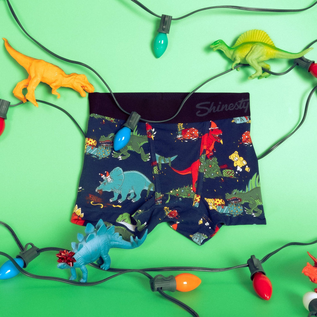 The T-Rexmas | Christmas Dinosaur Youth Boxer Briefs - Shinesty