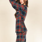The Cappuccino | Holiday Tartan Plaid SleepDeep™ Women’s Long Sleeve Pajama Set - Shinesty