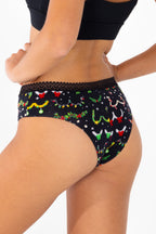 The Goodie Garland | Christmas Tinsel Busts Lace Trim Cheeky Panty - Shinesty