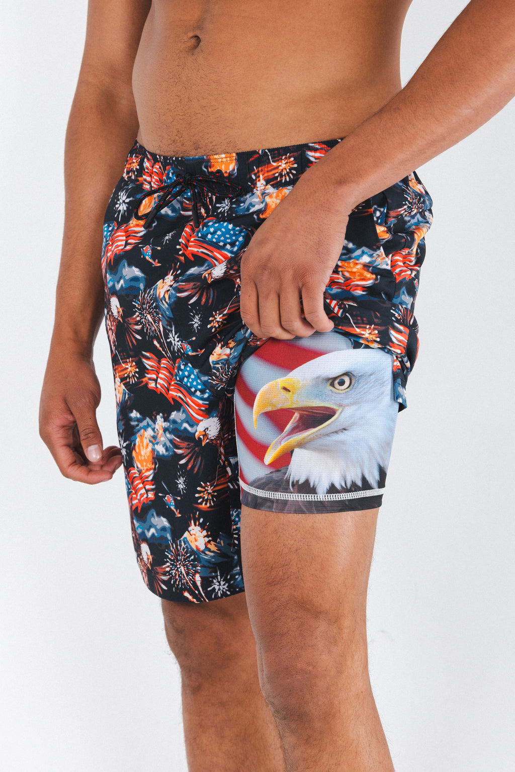 The Declaration | Americana Eagles Ball Hammock® Pouch 5" Swim Trunks - Shinesty