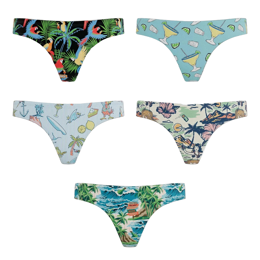 The Relax Inn Bundle | Margaritaville® MicroModal Thong 5 Pack - Shinesty