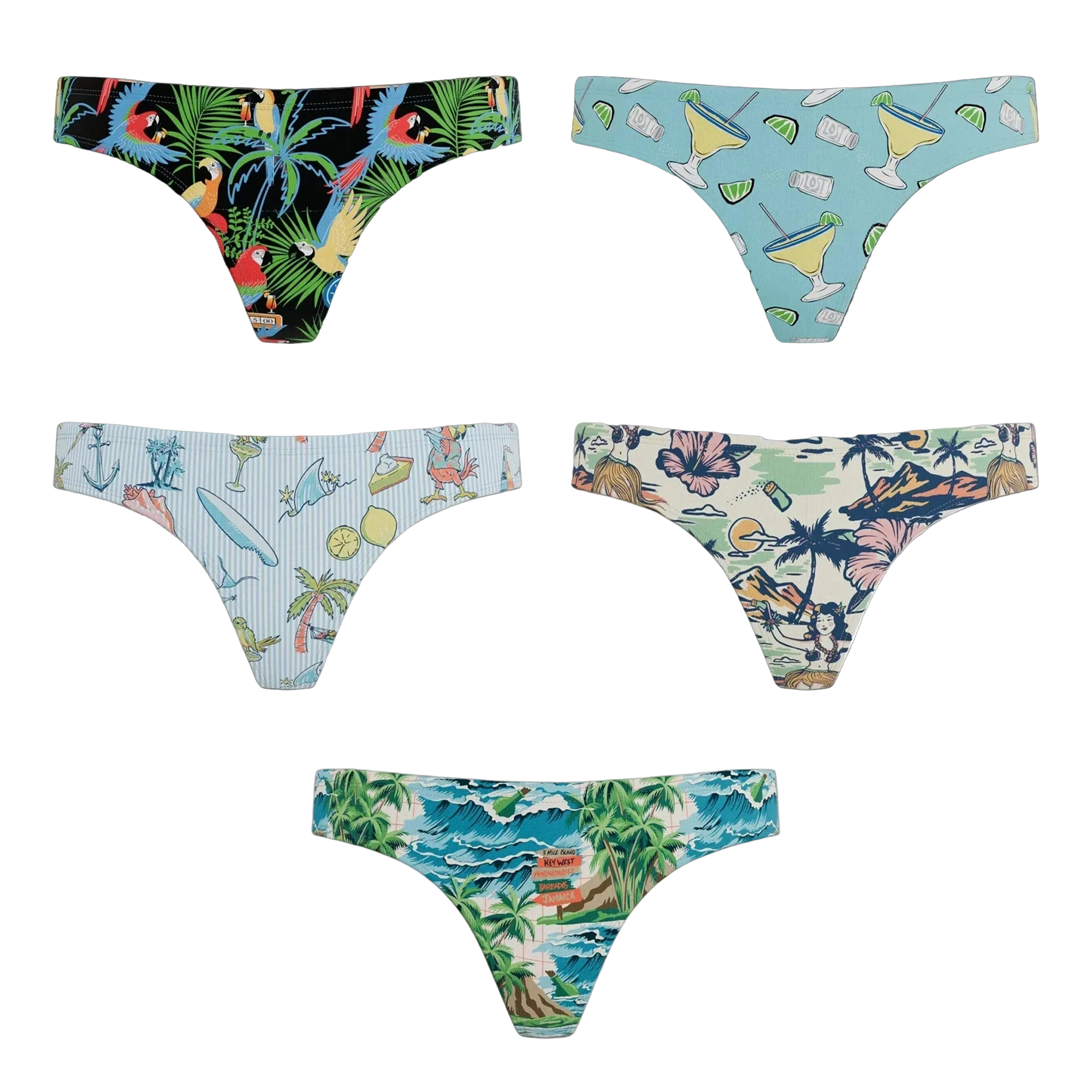 The Relax Inn Bundle | Margaritaville® MicroModal Thong 5 Pack - Shinesty