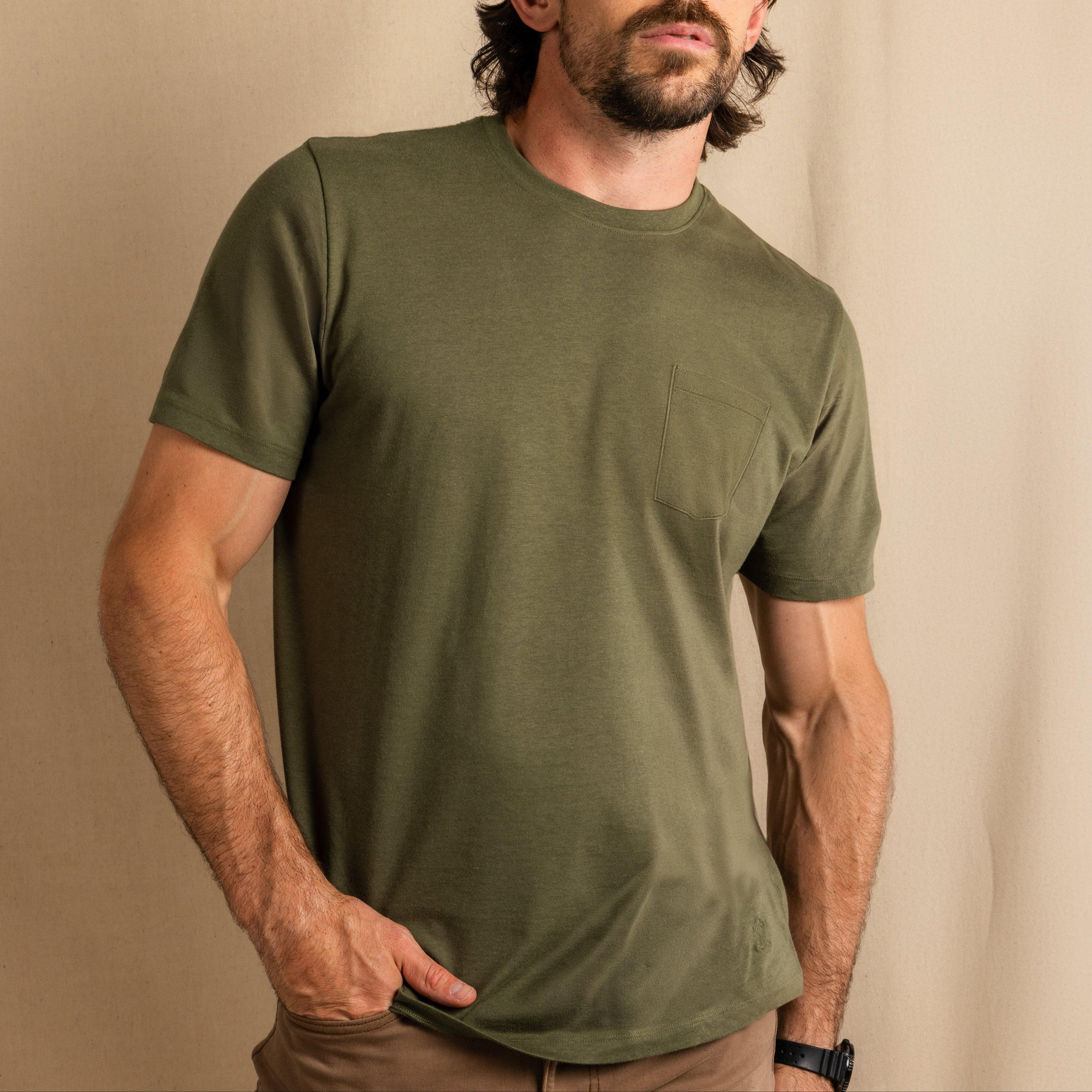 The Manzanilla | Olive Everyman™ Pocket T Shirt - Shinesty