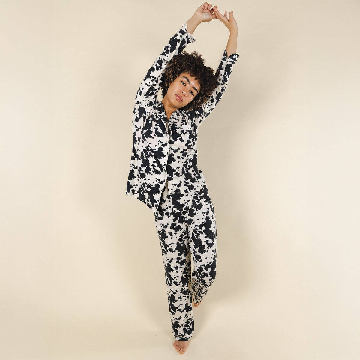 The Graze Escape | Cow Hide SleepDeep™ Women’s Long Sleeve Pajama Set - Shinesty
