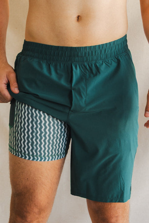 The Green Way | Green Deck Stripe Ball Hammock® 9 Inch Athletic Shorts - Shinesty