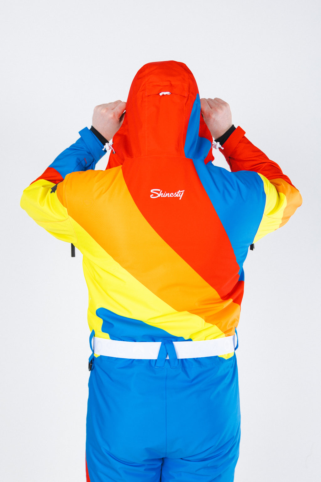 The Groovy Gondola | Orange Retro Swirl One Piece Ski Suit - Shinesty
