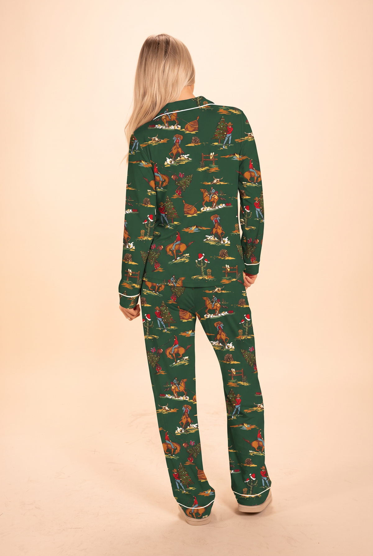 The Cowboy Christmas | Holiday Western SleepDeep™ Women’s Long Sleeve Pajama Set - Shinesty