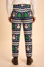 The Eggnog Aficionado | Snowman Fair Isle Men's Printed Suit Pants - Shinesty