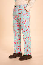 The Peppermint Pimp Canes | Candy Cane Men's Printed Suit Pants - Shinesty