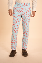 The Peppermint Pimp Canes | Candy Cane Men's Printed Suit Pants - Shinesty