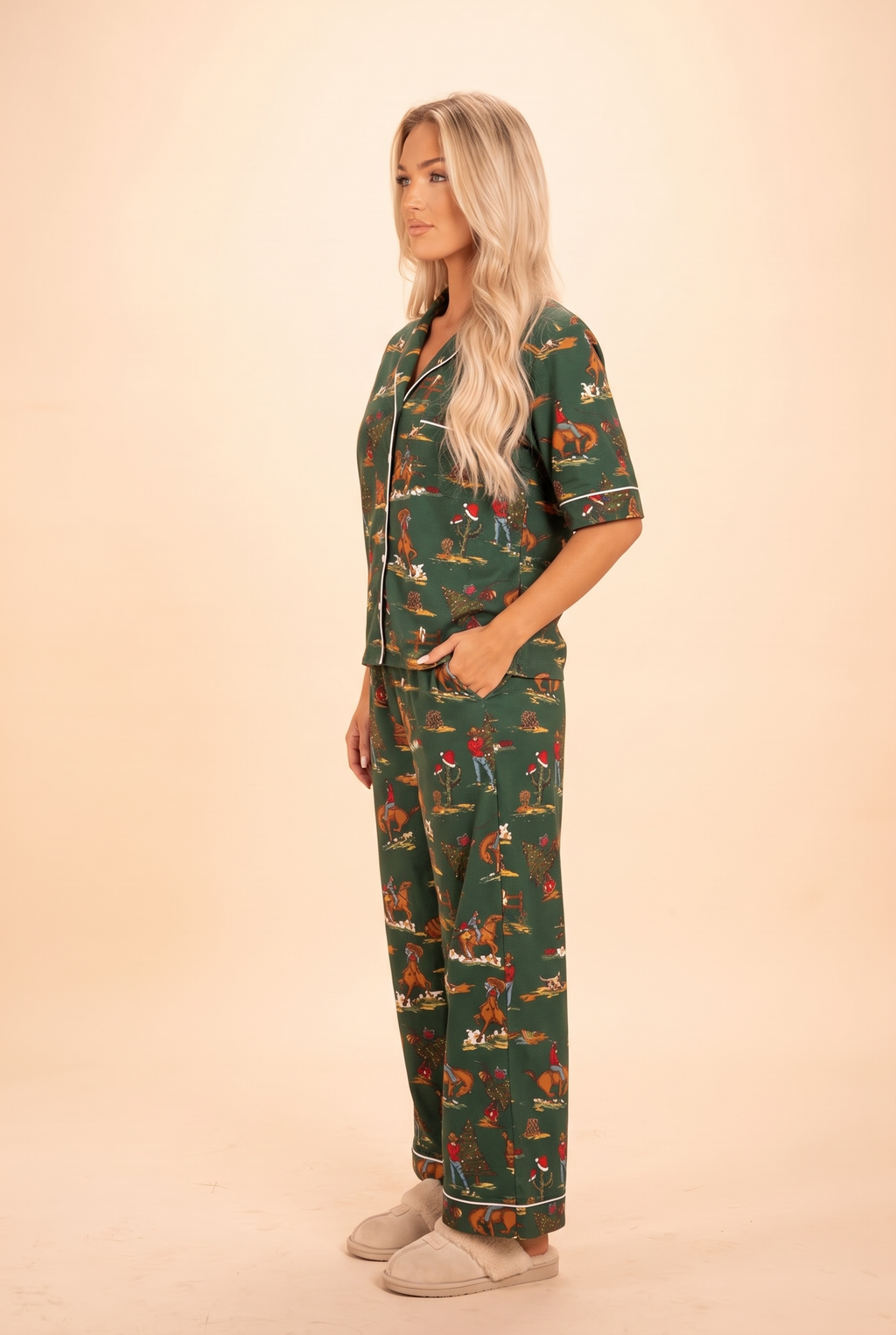 The Cowboy Christmas | Holiday Western SleepDeep™ Women’s Long Sleeve Pajama Set