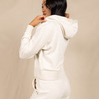 The Cream Of The Crop | Oatmeal Goldilocks™ Women’s Half Zip Lounge Hoodie - Shinesty