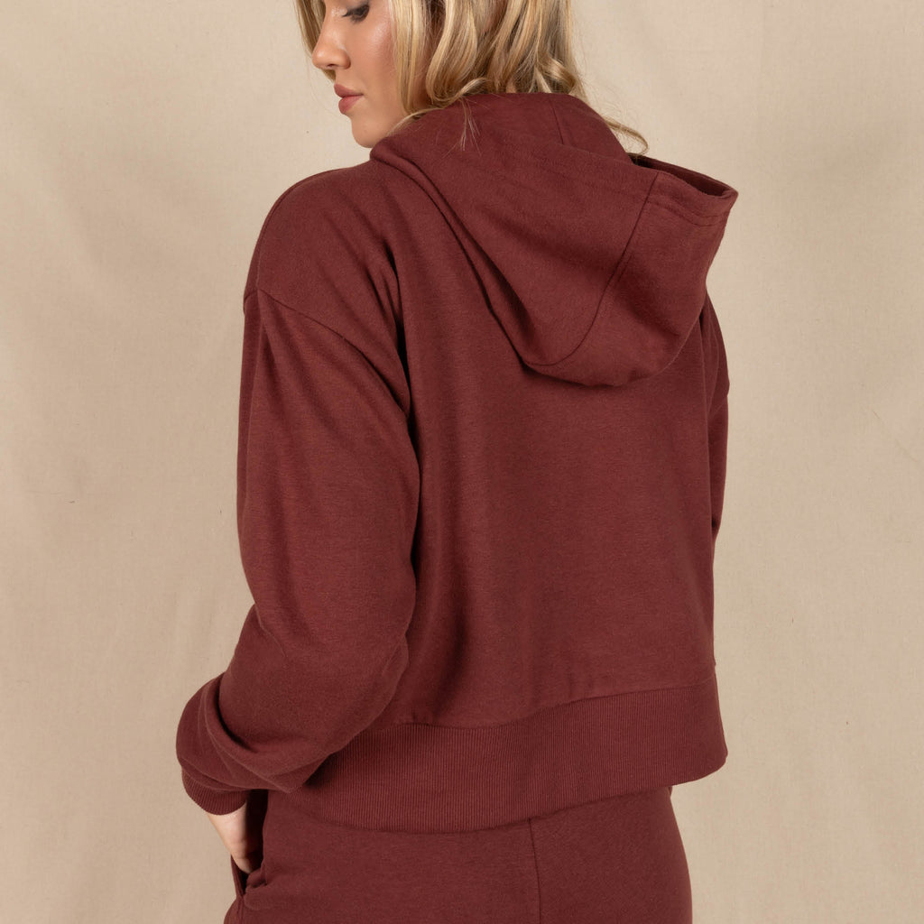 The Maroon Jive | Maroon Goldilocks™ Women’s Half Zip Lounge Hoodie - Shinesty