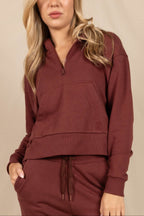 The Maroon Jive | Maroon Goldilocks™ Women’s Half Zip Lounge Hoodie - Shinesty
