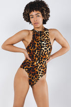 The Hot Spots | Leopard Zip Up One Piece Swimsuit - Shinesty