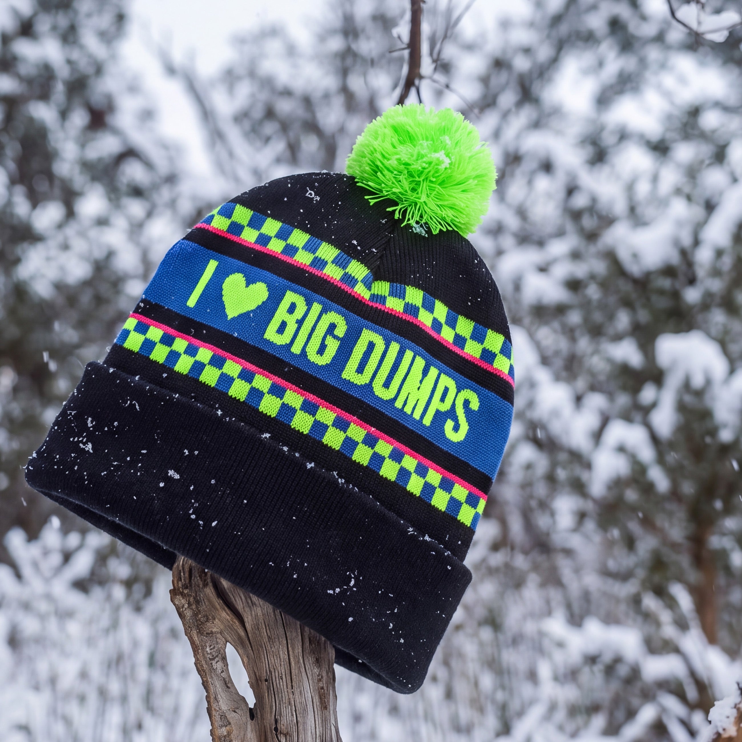 The I Love Big Dumps | 80s Retro Neon Ski Beanie - Shinesty