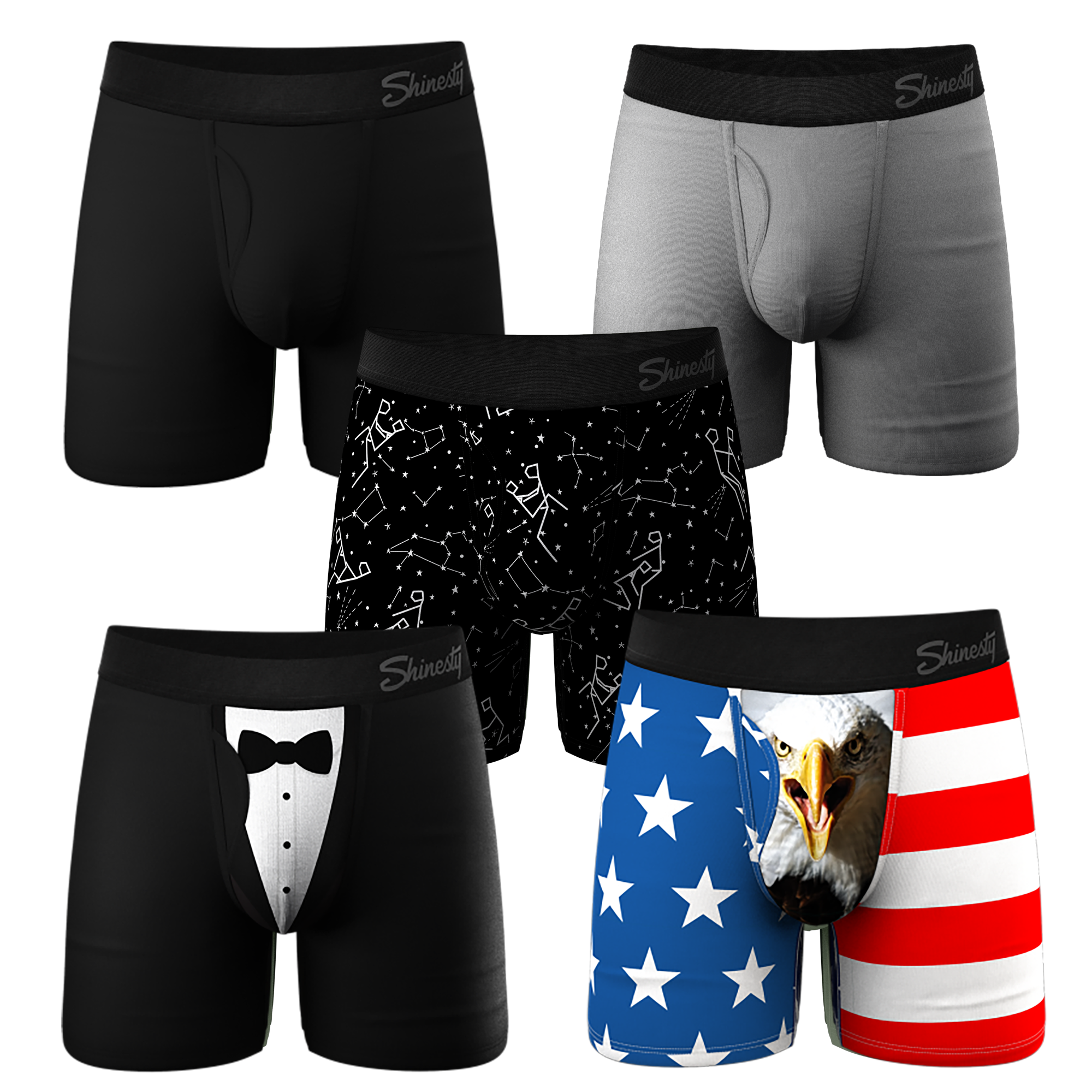 The Ultra Staples Mix | Ball Hammock® Pouch Boxer Briefs with Fly 5 Pack - Shinesty