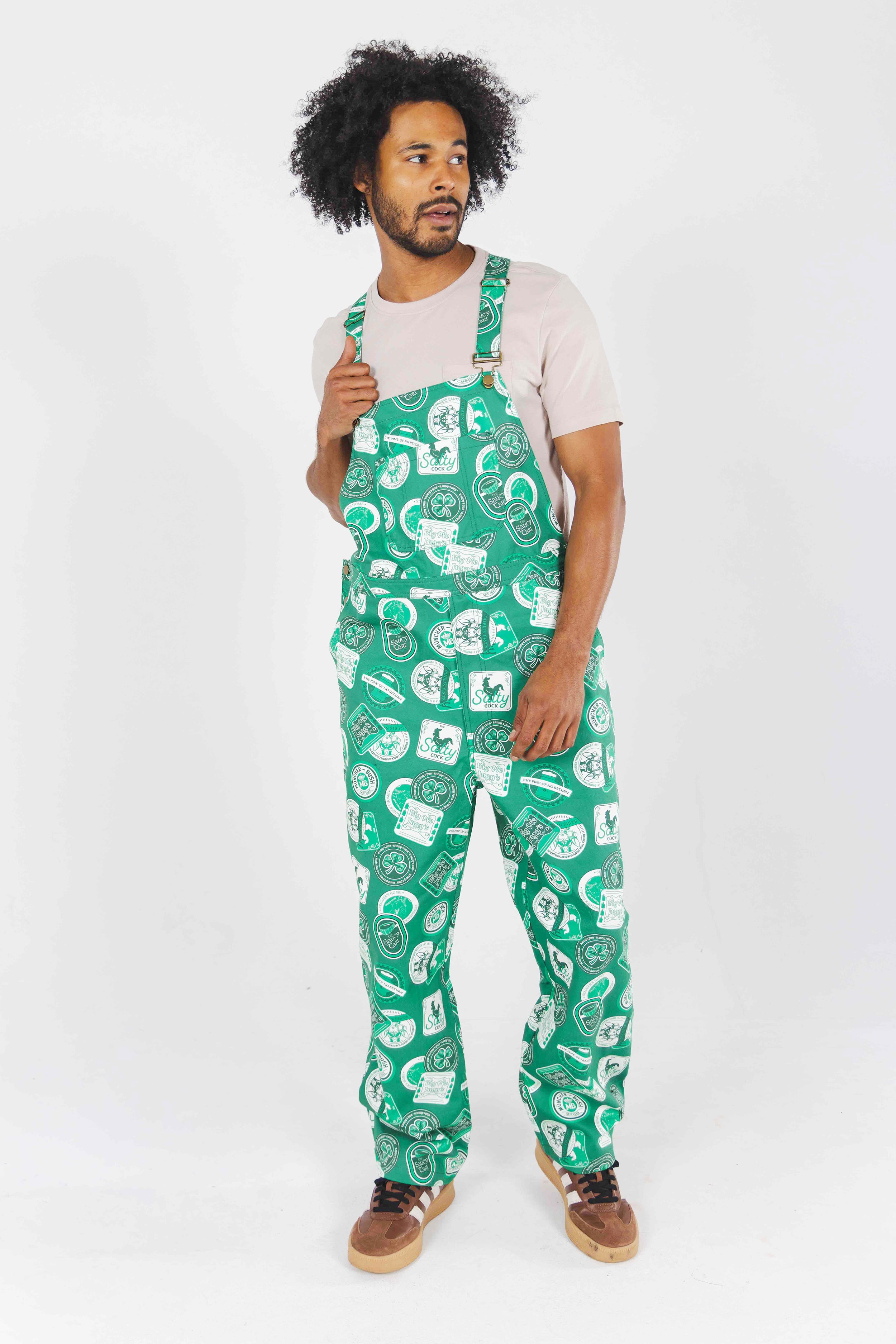 The Irish Pub | Green Irish Coasters Unisex Overalls - Shinesty