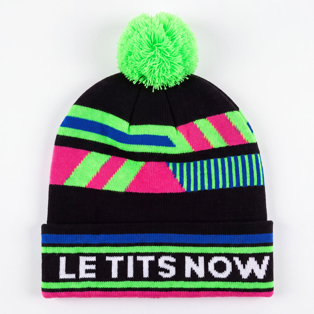 The Steep & Deep | Black and Neon Ski Beanie - Shinesty