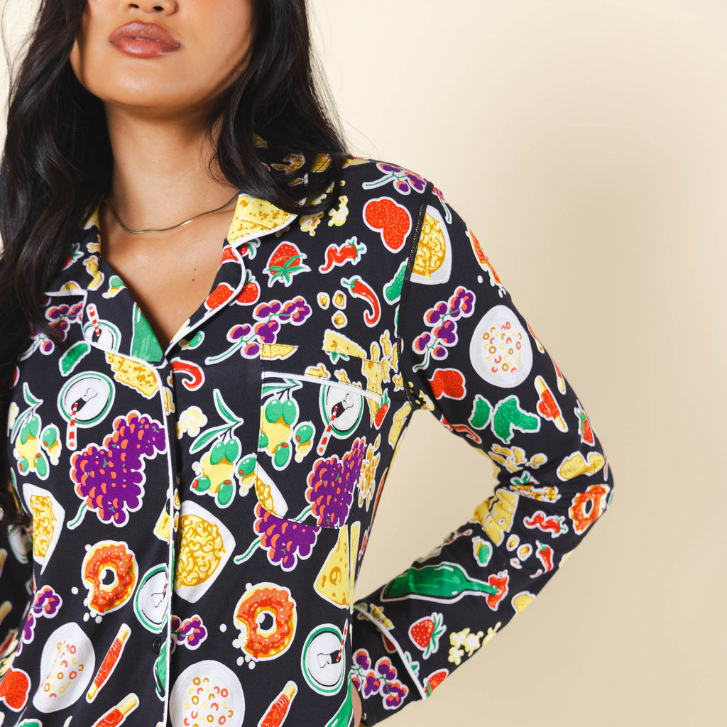 The Charcuterie | Charcuterie SleepDeep™ Long Sleeve Pajama Dress - Shinesty
