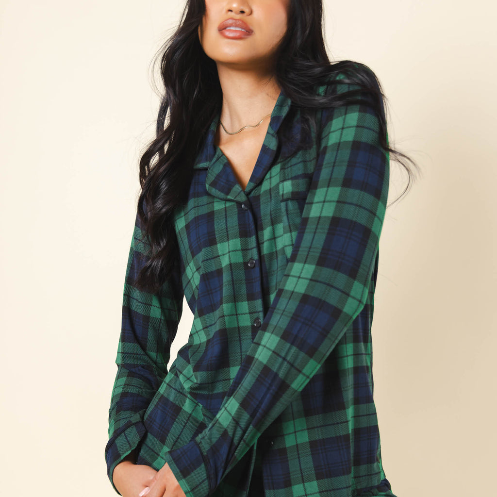 The Black Watch | Tartan Plaid SleepDeep™ Women’s Long Sleeve Pajama Set - Shinesty