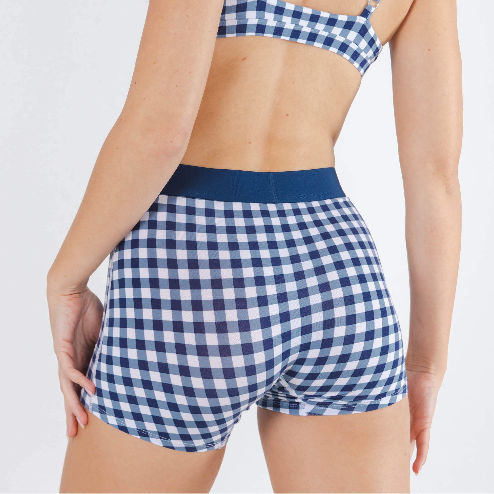 The Mad For Plaid | Navy Gingham Women’s Boxers - Shinesty