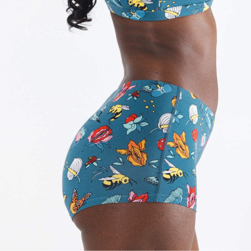 The Pollination Station | Birds and Bees Modal Boyshort Underwear - Shinesty