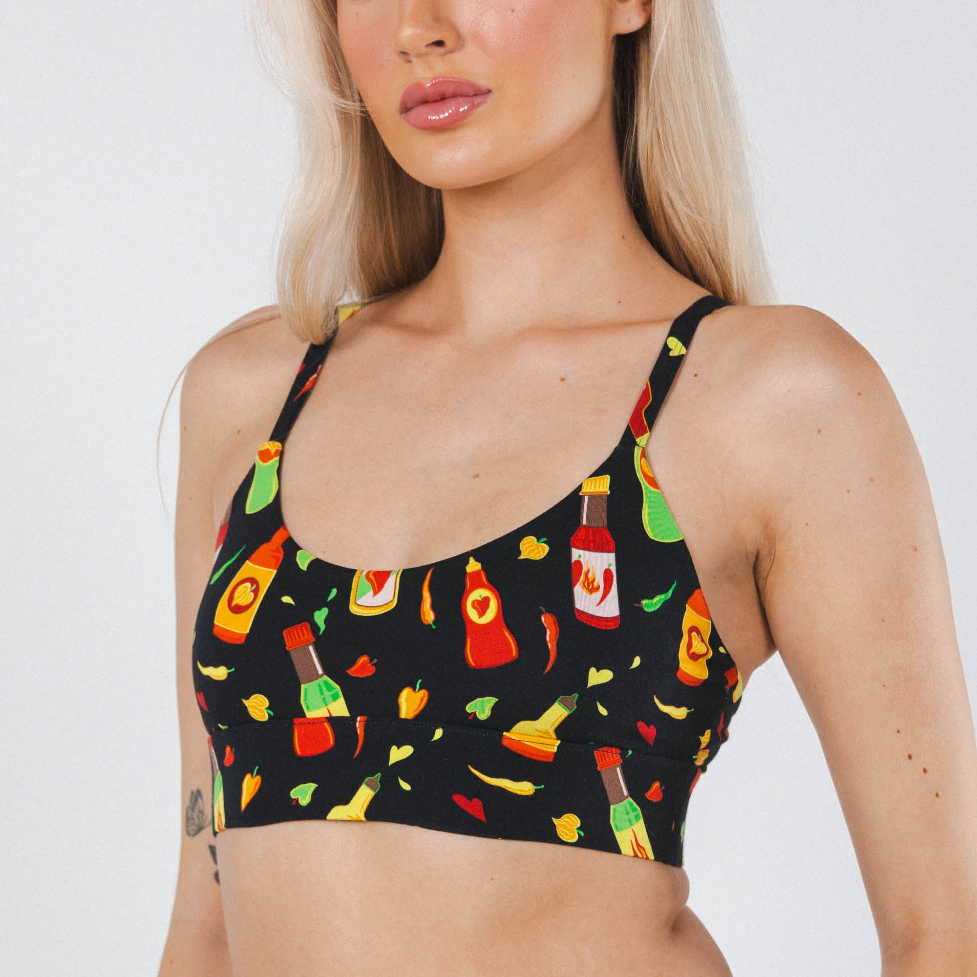 The Gotcha Sriracha | Hot Sauce Boob Hammock™ Scoop Bralette - Shinesty