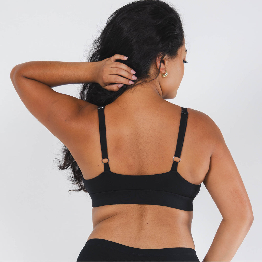 The Threat Level Midnight | Black Boob Hammock™ Plunge Bralette - Shinesty